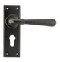 From The Anvil - Aged Bronze Hammered Newbury Lever Euro Lock Set | Sku. 46224 | Trade Door Handles.