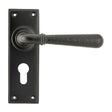 From The Anvil - Aged Bronze Hammered Newbury Lever Euro Lock Set | Sku. 46224 | Trade Door Handles.