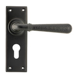 From The Anvil - Aged Bronze Hammered Newbury Lever Euro Lock Set | Sku. 46224 | Trade Door Handles.