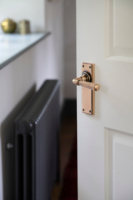 From The Anvil - Polished Bronze Hammered Newbury Lever Latch Set | Sku. 46226 | Trade Door Handles.