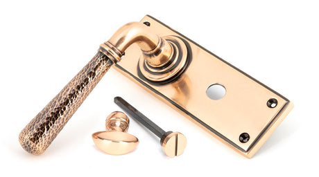 From The Anvil - Polished Bronze Hammered Newbury Lever Bathroom Set | Sku. 46227 | Trade Door Handles.