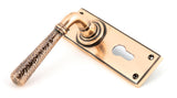 From The Anvil - Polished Bronze Hammered Newbury Lever Euro Lock Set | Sku. 46228 | Trade Door Handles.