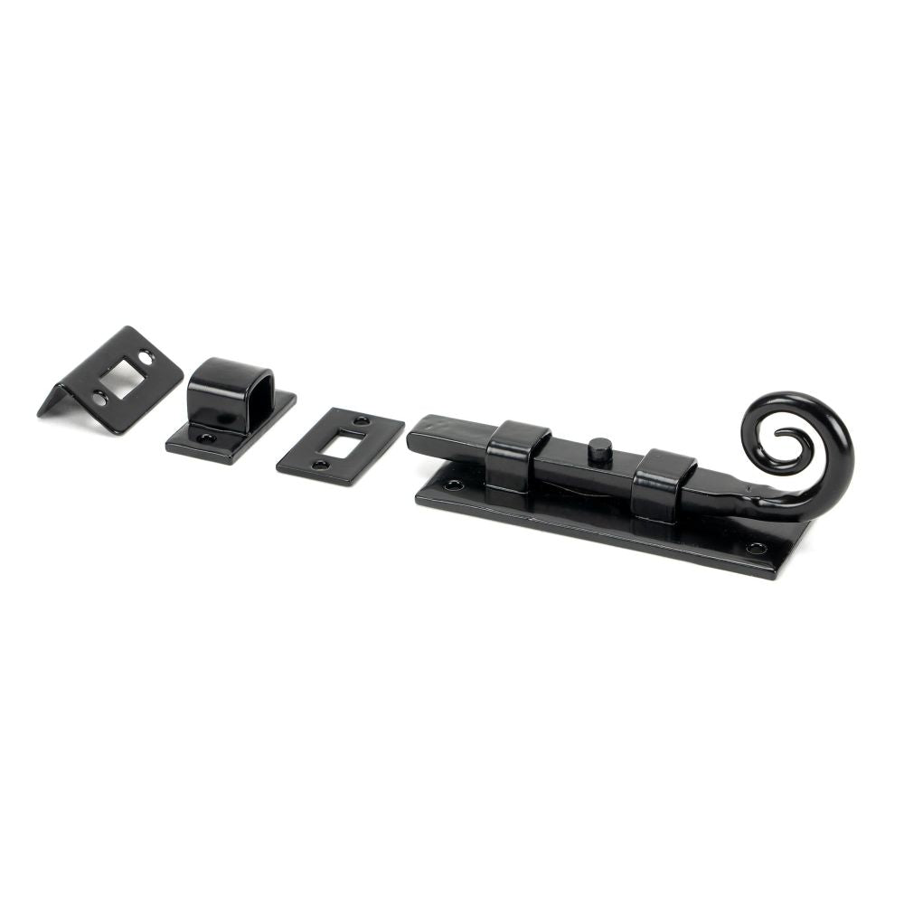 From The Anvil - Black 4" Monkeytail Universal Bolt | Sku. 46236 | Trade Door Handles.