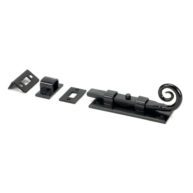 From The Anvil - Black 4" Monkeytail Universal Bolt | Sku. 46236 | Trade Door Handles.