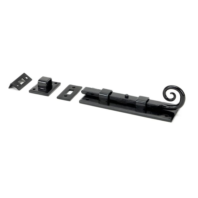 From The Anvil - Black 6" Monkeytail Universal Bolt | Sku. 46237 | Trade Door Handles.