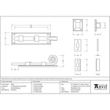 From The Anvil - External Beeswax 6" Monkeytail Universal Bolt | Sku. 46241 | Trade Door Handles.