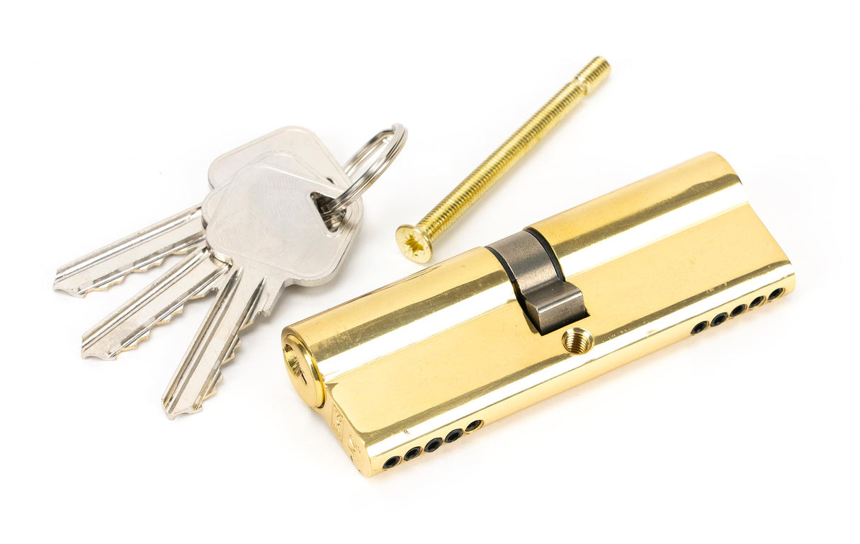 From The Anvil - Lacquered Brass 45/45 5pin Euro Cylinder | Sku. 46242 | Trade Door Handles.