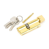 From The Anvil - Lacquered Brass 35/45T 5pin Euro Cylinder/Thumbturn | Sku. 46263 | Trade Door Handles.