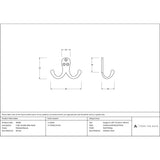 From The Anvil - Polished Bronze Celtic Double Robe Hook | Sku. 46300 | Trade Door Handles.