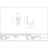 From The Anvil - Aged Bronze Celtic Single Robe Hook | Sku. 46306 | Trade Door Handles.