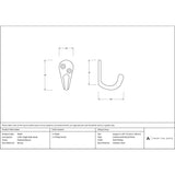 From The Anvil - Polished Bronze Celtic Single Robe Hook | Sku. 46307 | Trade Door Handles.