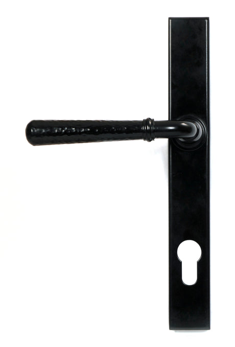 From The Anvil - Black Hammered Newbury Slimline Espag. Lock Set | Sku. 46387 | Trade Door Handles.