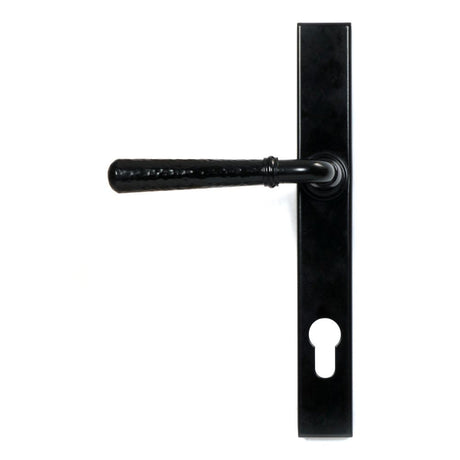 From The Anvil - Black Hammered Newbury Slimline Espag. Lock Set | Sku. 46387 | Trade Door Handles.