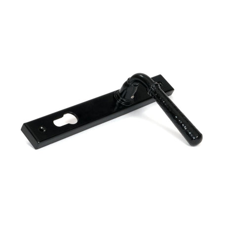 From The Anvil - Black Hammered Newbury Slimline Espag. Lock Set | Sku. 46387 | Trade Door Handles.
