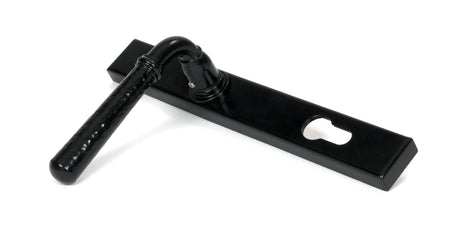 From The Anvil - Black Hammered Newbury Slimline Espag. Lock Set | Sku. 46387 | Trade Door Handles.