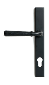 From The Anvil - Matt Black Hammered Newbury Slimline Espag. Lock Set | Sku. 46388 | Trade Door Handles.