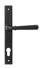 From The Anvil - Matt Black Hammered Newbury Slimline Espag. Lock Set | Sku. 46388 | Trade Door Handles.