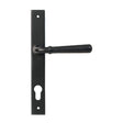 From The Anvil - Matt Black Hammered Newbury Slimline Espag. Lock Set | Sku. 46388 | Trade Door Handles.