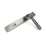 From The Anvil - Pewter Hammered Newbury Slimline Espag. Lock Set | Sku. 46389 | Trade Door Handles.