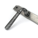 From The Anvil - Pewter Hammered Newbury Slimline Espag. Lock Set | Sku. 46389 | Trade Door Handles.