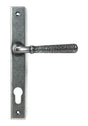 From The Anvil - Pewter Hammered Newbury Slimline Espag. Lock Set | Sku. 46389 | Trade Door Handles.