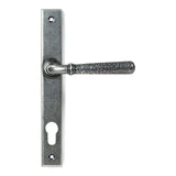 From The Anvil - Pewter Hammered Newbury Slimline Espag. Lock Set | Sku. 46389 | Trade Door Handles.