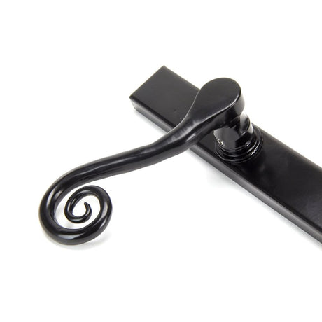 From The Anvil - Black Monkeytail Slimline Lever Espag. Latch Set - LH | Sku. 46397L | Trade Door Handles.