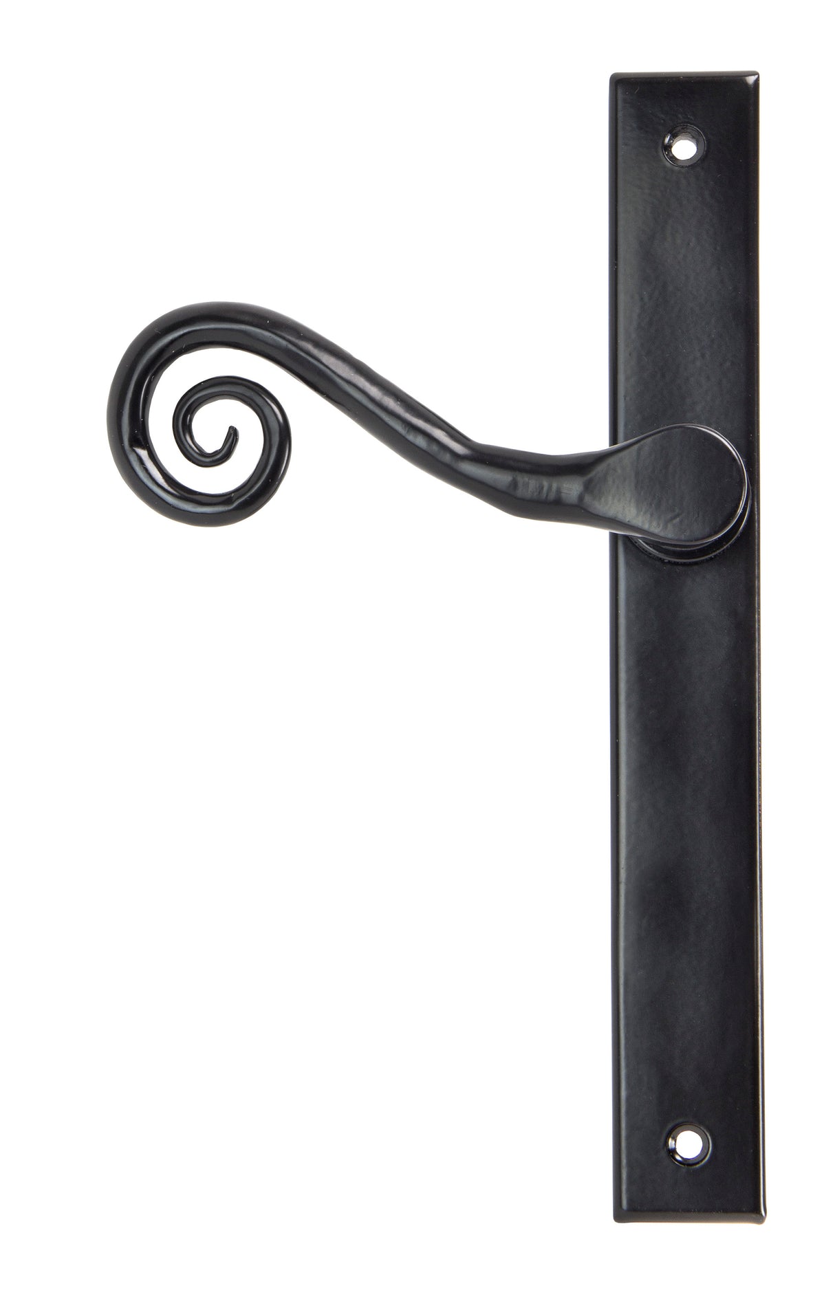 From The Anvil - Black Monkeytail Slimline Lever Espag. Latch Set - RH | Sku. 46397R | Trade Door Handles.