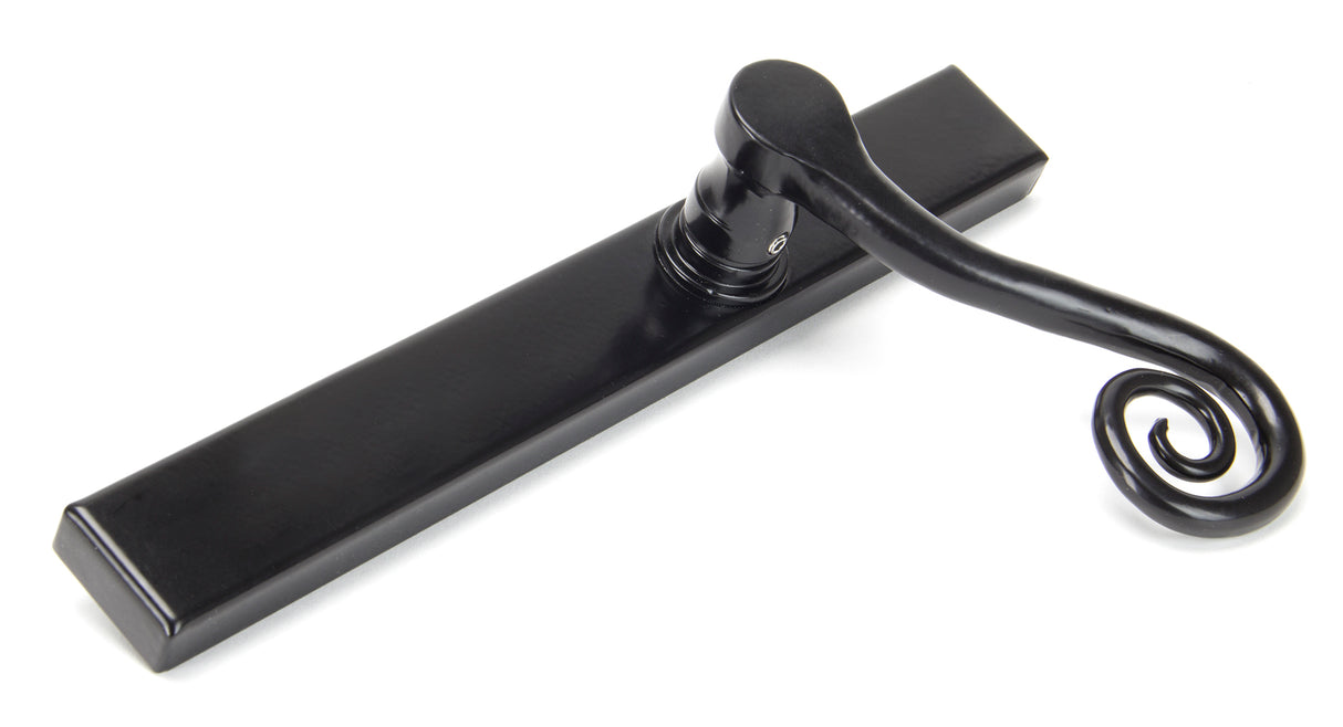 From The Anvil - Black Monkeytail Slimline Lever Espag. Latch Set - RH | Sku. 46397R | Trade Door Handles.