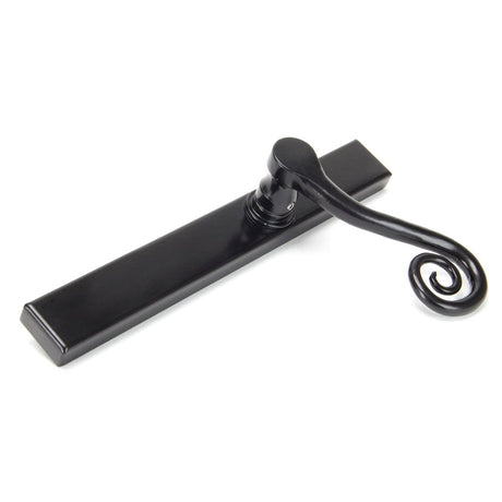 From The Anvil - Black Monkeytail Slimline Lever Espag. Latch Set - RH | Sku. 46397R | Trade Door Handles.