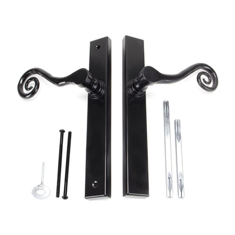 From The Anvil - Black Monkeytail Slimline Lever Espag. Latch Set - RH | Sku. 46397R | Trade Door Handles.