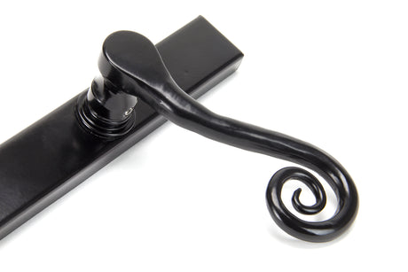 From The Anvil - Black Monkeytail Slimline Lever Espag. Latch Set - RH | Sku. 46397R | Trade Door Handles.
