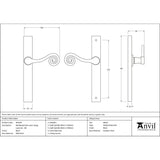 From The Anvil - Black Monkeytail Slimline Lever Espag. Latch Set - RH | Sku. 46397R | Trade Door Handles.