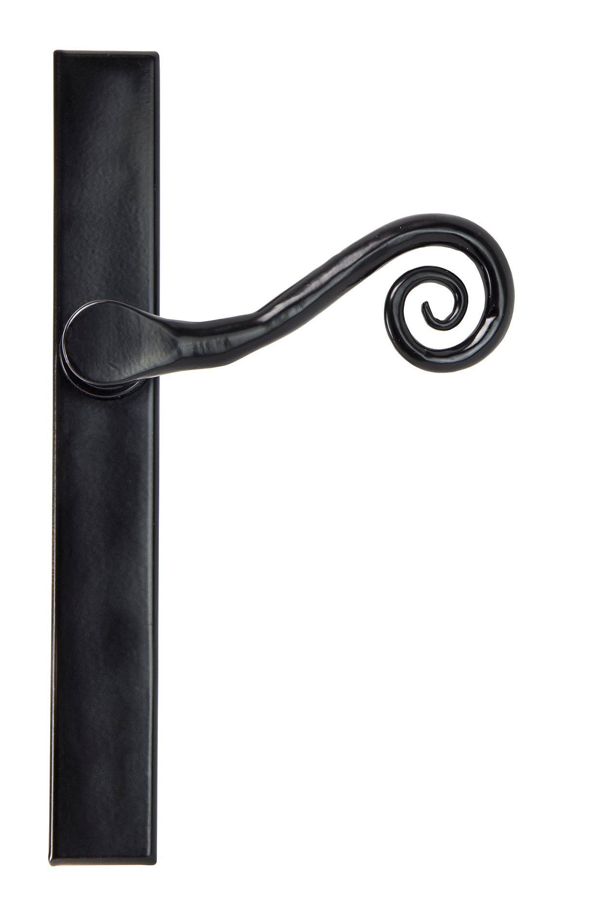 From The Anvil - Black Monkeytail Slimline Lever Espag. Latch Set - RH | Sku. 46397R | Trade Door Handles.