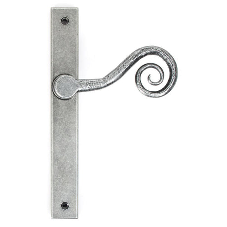 From The Anvil - Pewter Monkeytail Slimline Lever Espag. Latch Set - LH | Sku. 46398L | Trade Door Handles.