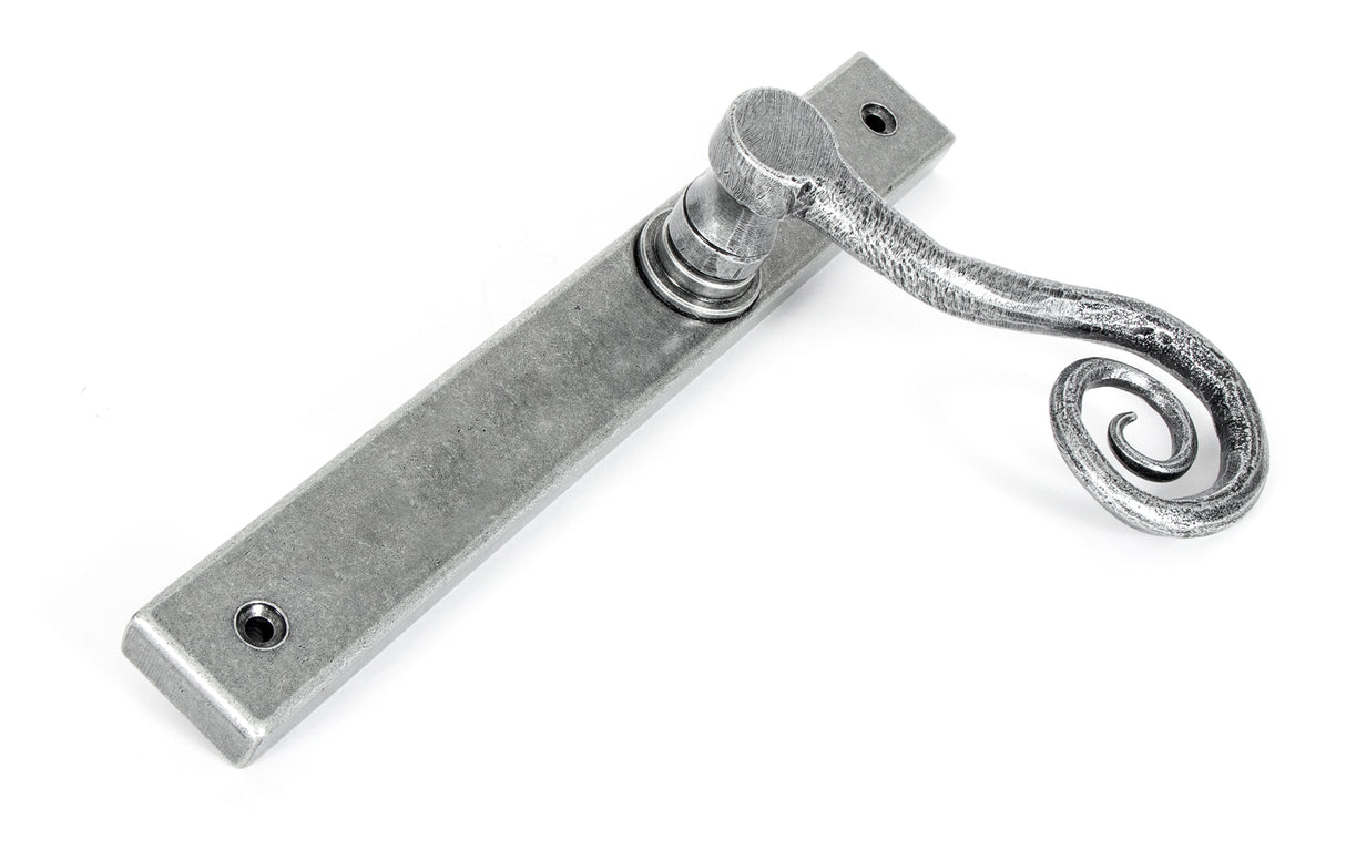 From The Anvil - Pewter Monkeytail Slimline Lever Espag. Latch Set - LH | Sku. 46398L | Trade Door Handles.