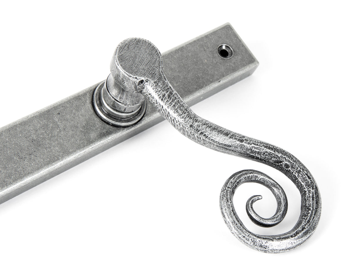 From The Anvil - Pewter Monkeytail Slimline Lever Espag. Latch Set - LH | Sku. 46398L | Trade Door Handles.