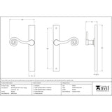 From The Anvil - Pewter Monkeytail Slimline Lever Espag. Latch Set - LH | Sku. 46398L | Trade Door Handles.
