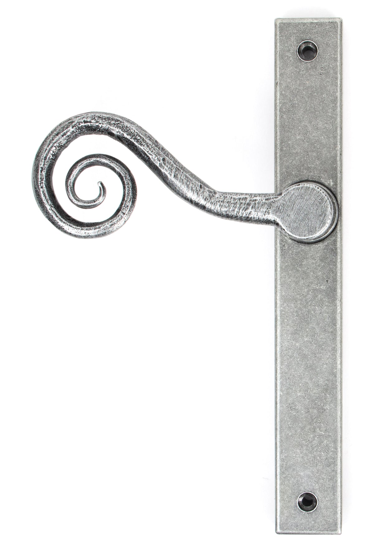 From The Anvil - Pewter Monkeytail Slimline Lever Espag. Latch - RH | Sku. 46398R | Trade Door Handles.