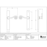 From The Anvil - External Beeswax Monkeytail Slimline Lever Espag. Latch Set -RH | Sku. 46399R | Trade Door Handles.