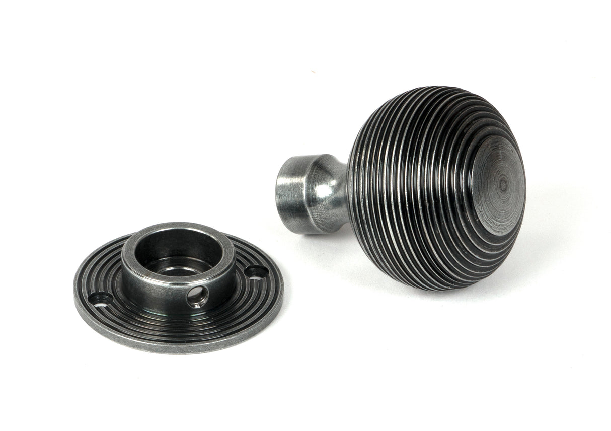 From The Anvil - Pewter Heavy Beehive Mortice/Rim Knob Set | Sku. 46403 | Trade Door Handles.