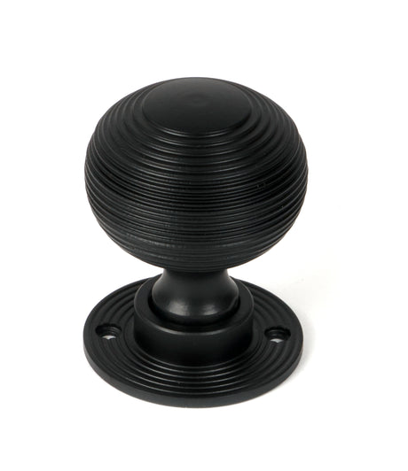 From The Anvil - Matt Black Heavy Beehive Mortice/Rim Knob Set | Sku. 46404 | Trade Door Handles.