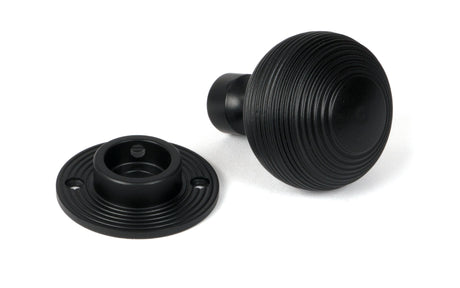 From The Anvil - Matt Black Heavy Beehive Mortice/Rim Knob Set | Sku. 46404 | Trade Door Handles.