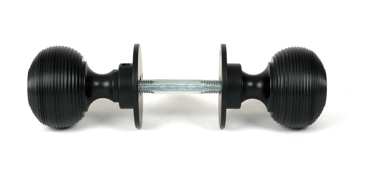 From The Anvil - Matt Black Heavy Beehive Mortice/Rim Knob Set | Sku. 46404 | Trade Door Handles.
