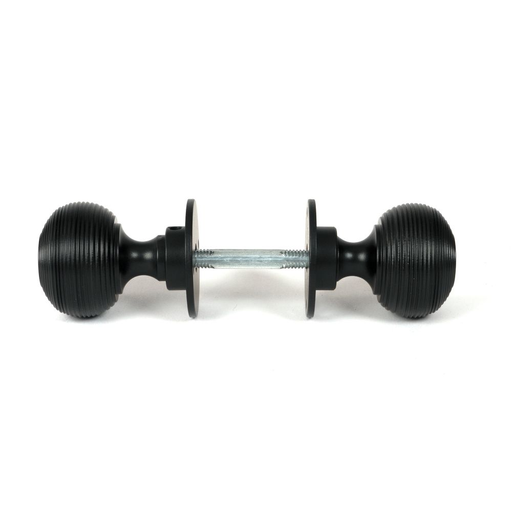 From The Anvil - Matt Black Heavy Beehive Mortice/Rim Knob Set | Sku. 46404 | Trade Door Handles.