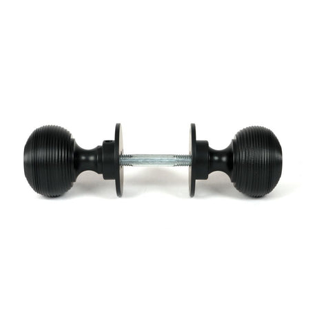 From The Anvil - Matt Black Heavy Beehive Mortice/Rim Knob Set | Sku. 46404 | Trade Door Handles.