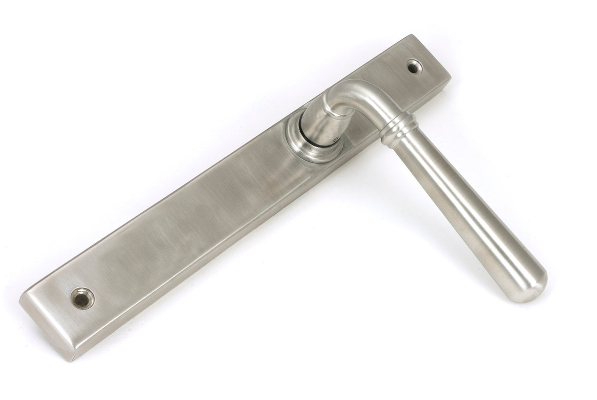 From The Anvil - Satin Marine SS (316) Newbury Slimline Lever Espag. Latch Set | Sku. 46406 | Trade Door Handles.