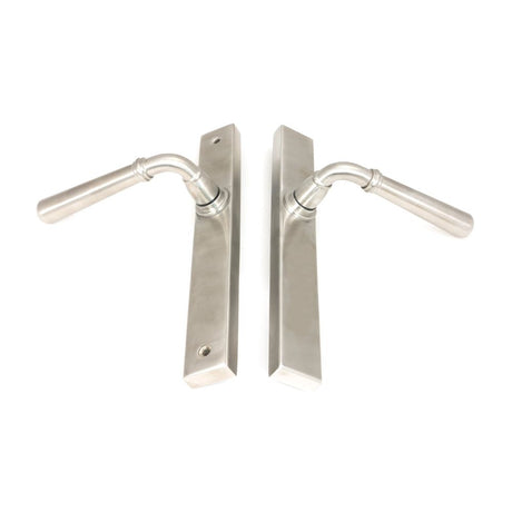 From The Anvil - Satin Marine SS (316) Newbury Slimline Lever Espag. Latch Set | Sku. 46406 | Trade Door Handles.