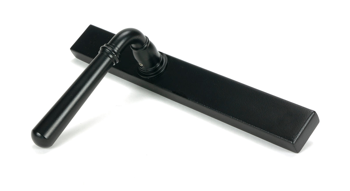 From The Anvil - Matt Black Newbury Slimline Lever Espag. Latch Set | Sku. 46411 | Trade Door Handles.