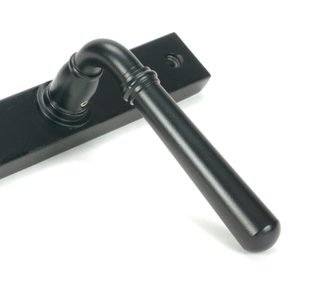 From The Anvil - Matt Black Newbury Slimline Lever Espag. Latch Set | Sku. 46411 | Trade Door Handles.